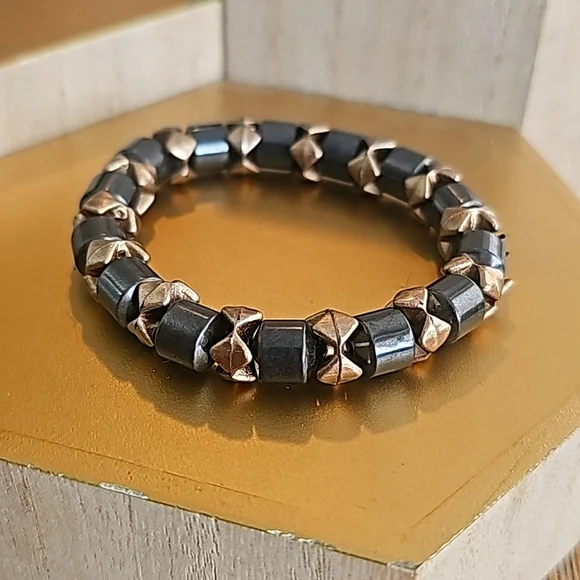 Vintage Handmade Golden Gray Bracelet.